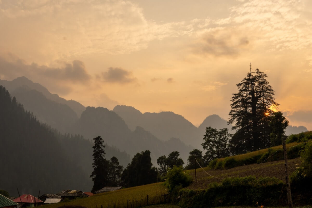 orange sunset grahan village