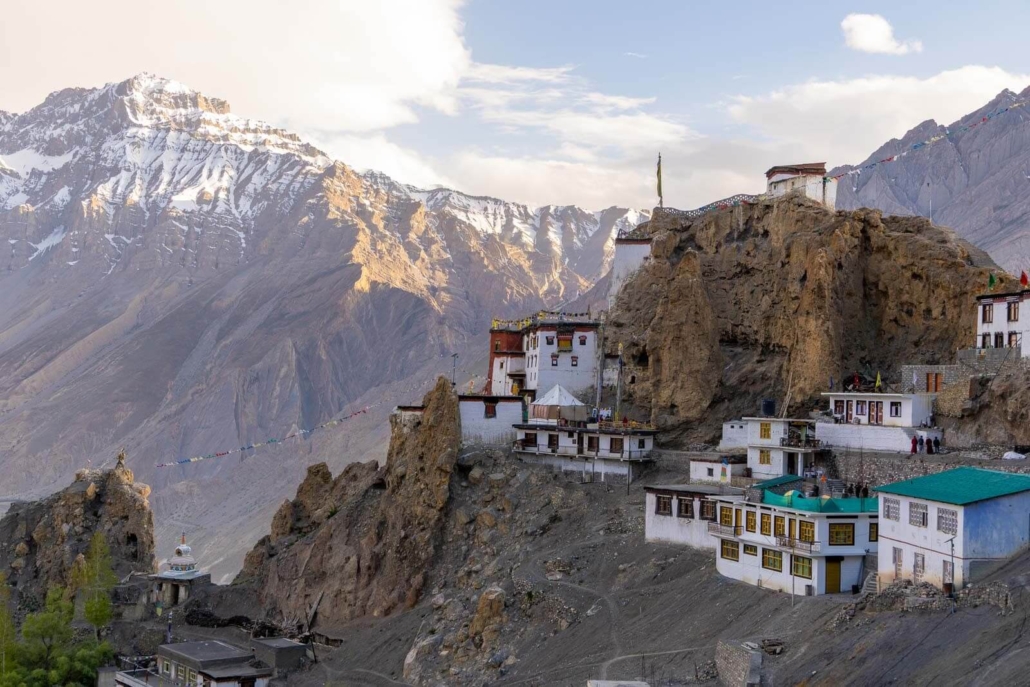 view of dhankar village monastery