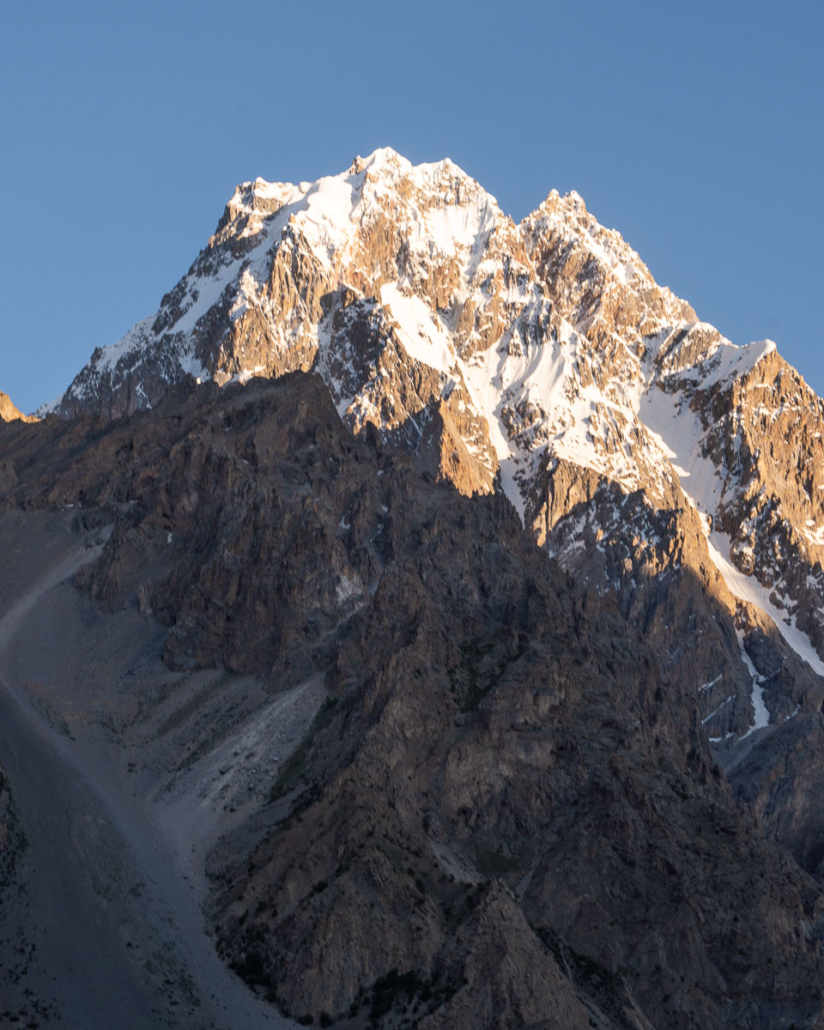 snowcapped mountain in chapursan pakistan