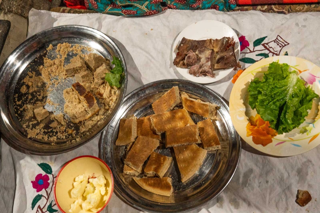 food in a local home chapursan