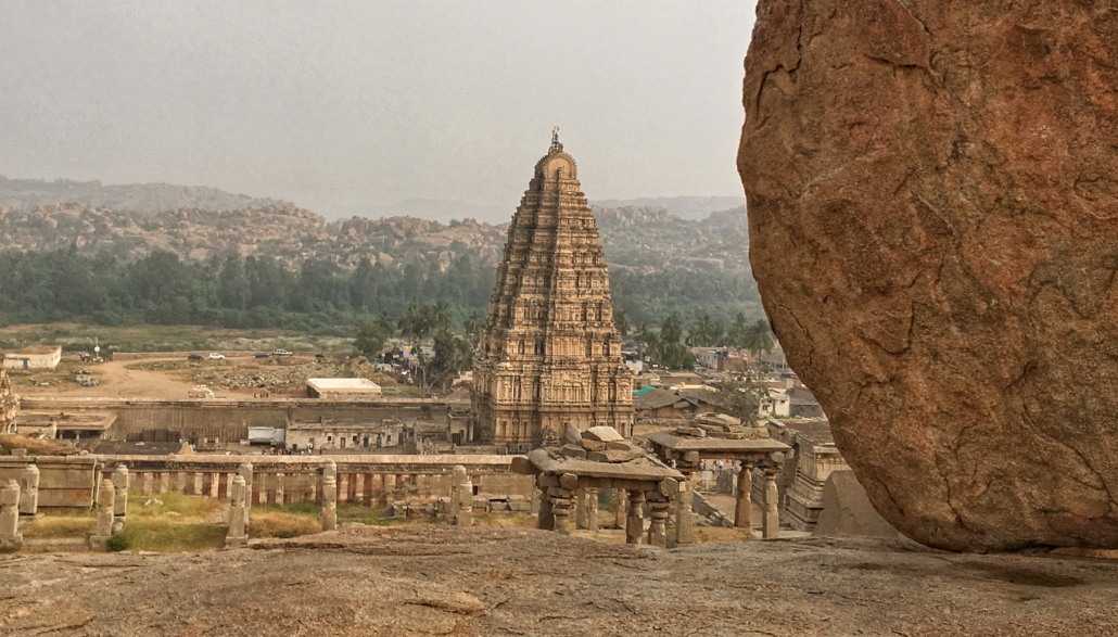village of hampi as seen from viewpoint landmark of india